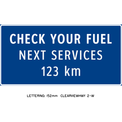 Check Your Fuel Next Services Xxx Km sign (IC-246)