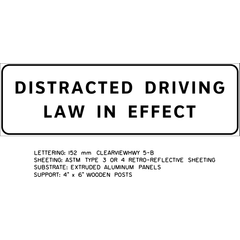 Distracted Driving Law In Effect (Aluminum) sign (ID-425-DISTRACTED-DRIVING-LAW-IN-EFFECT-ALUMINUM)