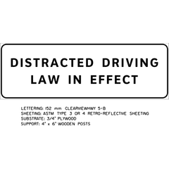 Distracted Driving Law In Effect sign (ID-425-DISTRACTED-DRIVING-LAW-IN-EFFECT-PLYWOOD)