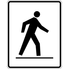 Left Side Pedestrian Crosswalk sign (RA-4-L)