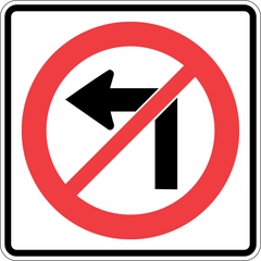 No Left Turn sign (RB-11-L)