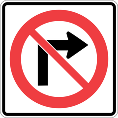 No Right Turn sign (RB-11-R)