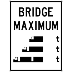 Maximum Weight - Tonnes - Bridges sign (RB-202)