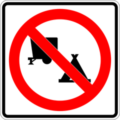 Tents And Trailers Prohibited sign (RB-205)