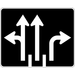 Lane Control (3 Lane) sign (RB-214-R)