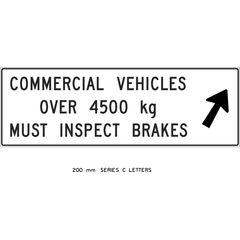 Commercial Vehicles Inspect Brakes sign (RB-217)