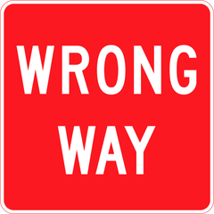 Wrong Way sign (RB-22)