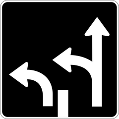 Lane Control (2 Left Lanes) sign (RB-47-L)
