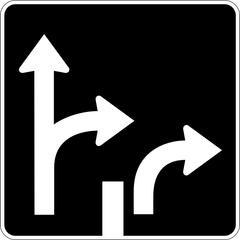 Lane Control (2 Right Lanes) sign (RB-47-R)