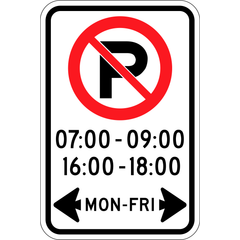 Part-Time Parking Control (Specific Time Period) sign (RB-52)