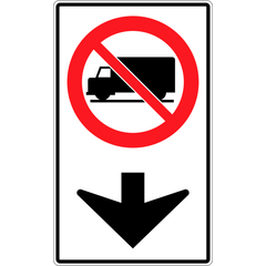 Lane Use Restriction sign (RB-68)
