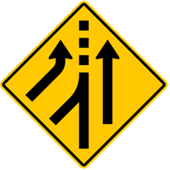 Added Lane (Left) sign (WA-112-L)