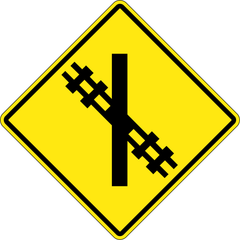 Railway Crossing Ahead - Skew Right sign (WA-18-R)