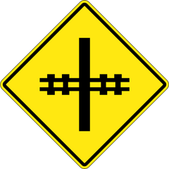 Railing Crossing Ahead sign (WA-18)