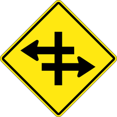 Divided Highway Ahead sign (WA-34)