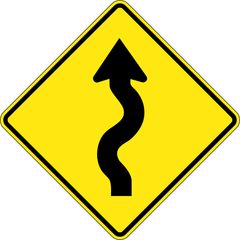 Left Winding Road sign (WA-6-L)