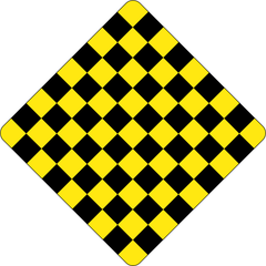 Checkerboard - Dead End sign (WA-8)
