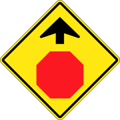 Stop Ahead sign (WB-1)