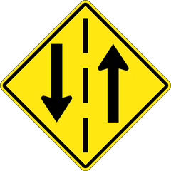 Two-Way Traffic Ahead sign (WB-3)