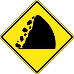 Fallen Rock Or Landslide sign (WC-6)