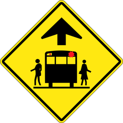 School Bus Stop Ahead sign (WC-9)