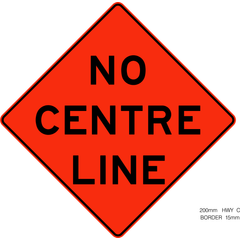 No Center Line sign (WD-187)
